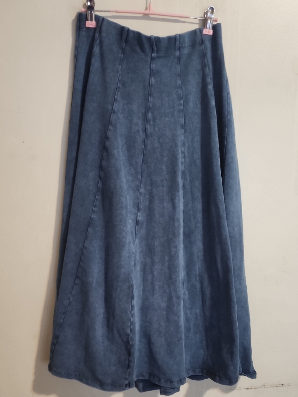 Classic Denim-Style Maxi Skirt in Dusty Blue - Picture 3 of 5